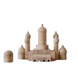 Big Wooden Castle Stacking Up Blocks Toys Children Hand Eye Coordination Early Education Set Kids Building Block Toys