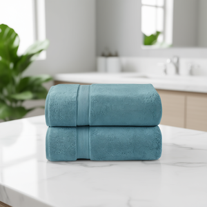 Ensemble de 2 serviettes de bain Db, 100% coton, antimicrobien, couleur unie, rectangulaires, pour adultes, lavables en machine - Product Image 2