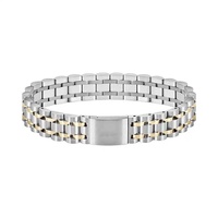 Bracelet pour homme en acier inoxydable 316L, maillons crocodile, plaqué or 18 carats, style punk, réglable, boîte cadeau en option