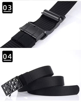 Ceinture tactique en nylon épaississante réglable de 3.4cm pour hommes, style décontracté, grille colorée, boucle en alliage automatique, ceintures en toile durable