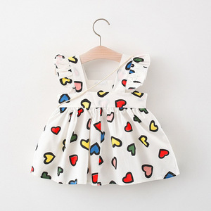 Baby Kids Clothes Girls Party <b>Dresses</b> Print Design Short Sleeves Cotton <b>Dress</b> - Product Image 2