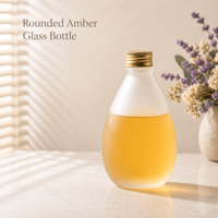 Bouteille en verre dépoli Solent avec corps arrondi, bouchon à vis doré, pour liquides ambrés, emballage de boissons, vente en gros