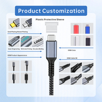 Kabel USB C ke USB C Tipe C 240W 5A Baru Tren Terbaru Kabel Charger Tipe C Custom Pabrik Anyaman 1m 2m 3m Pengisian Cepat Kabel USB-C