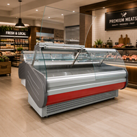 Vitrine Réfrigérée Commerciale pour Viande Fraîche de Supermarché, Réfrigérateur à Porte Vitrée, Vitrine Réfrigérée Ouverte pour Charcuterie