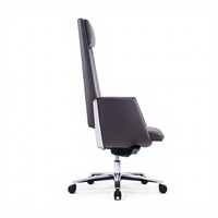 Fauteuil de Direction Moderne en Cuir, Chaise de Bureau Pivotante à Cadre Métallique avec Accoudoirs Réglables, Grande Chaise d'Ordinateur pour Conférence, Vente en Gros