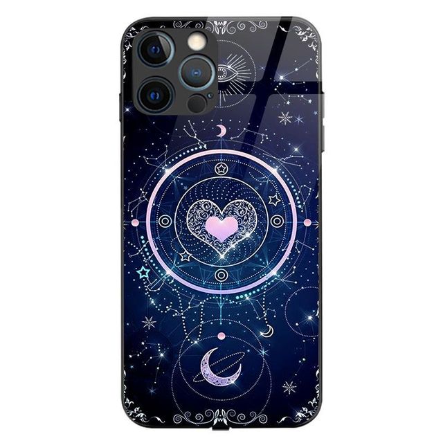 Jmax Luxury LED Light Smart Luminous Tempered Glass Flash Night Glowing Phone Case for iPhone 11 12 13 14 15 Plus Pro Max