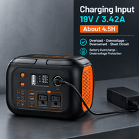 Station d'alimentation portable LiFePO4 224Wh 300W, alimentation 70000mAh AC DC USB-C, charge sans fil 10W, LED pour usage extérieur et de secours