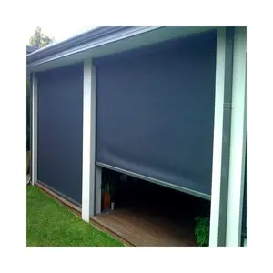 Cortinas de varanda externa personalizadas, fábrica de qingying, pvc transparente, à prova d' água, para varanda, para jardim, pátio com motor tubular