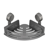 Étagère d'angle triangulaire moderne et minimaliste en ABS avec ventouse pour salle de bain, support mural sans perçage pour lavabo