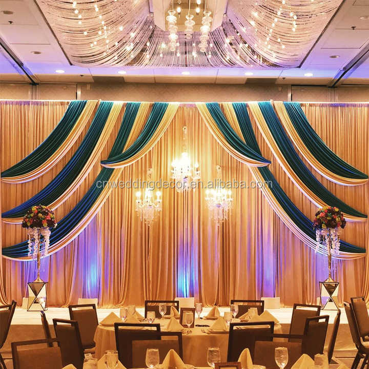 Trimming Shop Wedding Party Stage Backdrop Curtains - Polyester / Ice Silk Drapes, Multiple Sizes & Colors