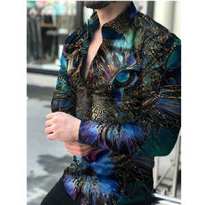 Camisa Masculina Estampada Camisa de Luxo Masculina com Estampa Paisley Camisa Brilhante com Estampa Floral para Festa Prom QS1215A130 - Product Image 5