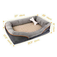 Plüschiges, Einfarbiges, Modisches, Beruhigendes Orthopädisches Hundebett, Großes Hundesofa, Wasserdicht, Ultra-Abnehmbarer Waschbarer Bezug, Weich