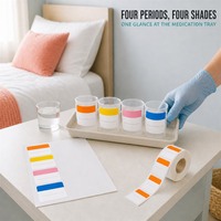 Rouleau d'étiquettes personnalisées thermiques directes pour le temps de prise des médicaments, autocollants de dosage codés par couleur pour chariots de pharmacie et organiseurs de pilules