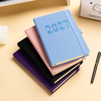 Agenda personnalisé A5 2027 avec logo, planificateur quotidien, hebdomadaire, mensuel, carnet de notes, plusieurs couleurs, couverture rigide en cuir, agenda en cuir