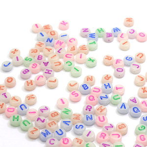 Cuentas Acrílicas del Alfabeto al por Mayor, Cuentas Luminosas con Letras en Inglé<span class=keywords><strong>s</strong></span> para Hacer Pulseras, Accesorios de Joyería DIY, 500g/bolsa - Product Image 4