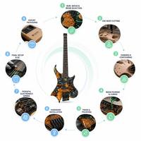 Prix d'usine Basse sans tête 5 cordes avec table en résine Burl, manche en érable torréfié, certifiée CE FCC, instrument professionnel