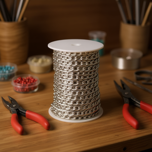 Catena Metallica Ilan 8x12mm 18,5M Argento per Creazione di Gioielli - Product Image 3