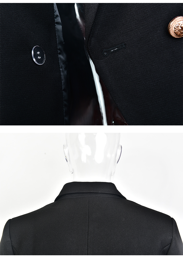 Classic Design Quality Double Breasted Buttons Lady Office Wear Winter Women White Tweed Blazer