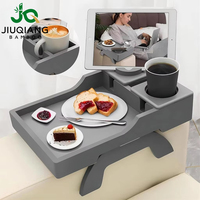 Haute qualité bambou canapé porte-gobelet canapé accoudoir plateau Table pliant Double charnière Clip-on canapé bras plateau pour collations boisson