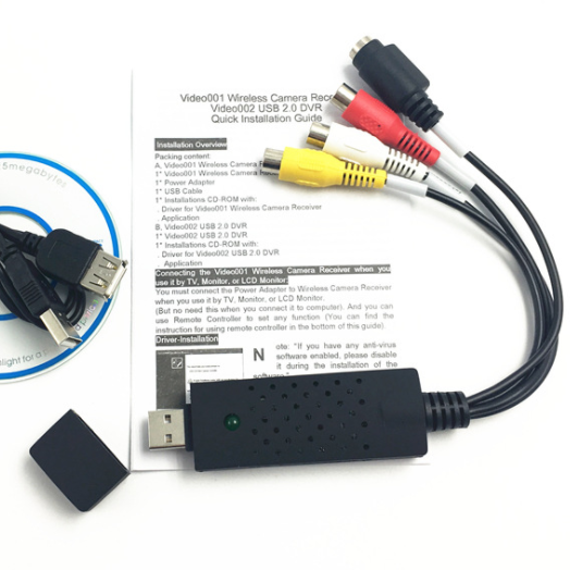 VHS to Digital Converter USB 2.0 Video Converter Audio Capture Card VHS Box VHS VCR TV to Digital Converter