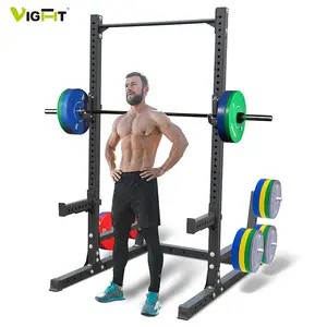 VIGFIT Commercial Functional Half Cage Trainer Power Stand Weightlifting Adjustable Gym Equipment Squat Rack