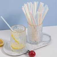 Pailles en plastique biodégradables écologiques jetables colorées, lot de 100, pour cadeaux, pailles à boire en vrac