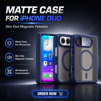 Coque pliable translucide Skin Feel Hinge Guard pour iPhone Duo, anti-traces de doigts, finition mate, vente en gros, commande mixte en vrac