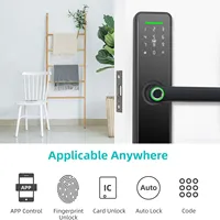 Serrure de porte intelligente NFC Tuya avec écran tactile, mot de passe, entrée sans clé personnalisée, contrôle par application, cloud, aluminium, utilisation hôtelière
