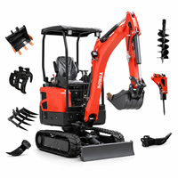 Mini-excavatrice TOROS 1 tonne, 2 tonnes, 3,5 tonnes, moteur Kubota, EPA EURO 5, micro-excavatrice hydraulique sur chenilles à vendre