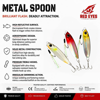 Red Eyes Échantillon Gratuit Leurre Flash Metal Jig Ultra Long Cast Flutter Fall Lure Vente en Gros pour Topmouth Culter Yellowcheek Carp Sea Bass