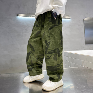Spot personnalisé en gros garçons automne et hiver saison tube droit pantalons cargo polyvalents à la mode pour enfants - Product Image 3
