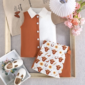 Robe d'été décontractée pour fille, sans manches, respirante, à blocs de couleur, avec imprimé <span class=keywords><strong>vache</strong></span> des Highlands et tournesol, idéale pour les occasions en plein air - Product Image 3