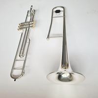 Factory Professional Performance Copper & Brass Trombone with Silver Plating Standing Keys