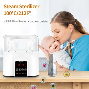 快速加热4合1智能温控电动婴儿喂养配方蒸汽消毒器双婴儿奶瓶取暖器