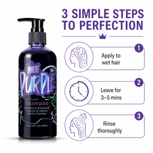 Champú Morado 3 en 1 al por Mayor para Cabello Rubio Decolorado, Neutraliza los Tonos Amarillos, Champú Tonalizante Plateado, Marca Privada, 300ml - Product Image 4