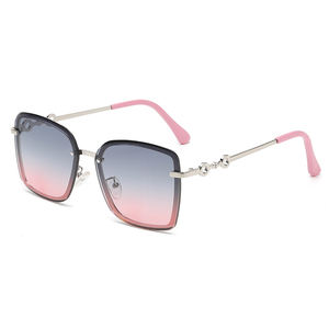 Nouveauté, lunettes de soleil carrées à monture intégrale de style hip-hop européen, verres multicolores, monture en PC UV400, or blanc, unisexe - Product Image 4