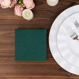 Serviettes de boisson <span class=keywords><strong>en</strong></span> <span class=keywords><strong>papier</strong></span> Airlaid <span class=keywords><strong>en</strong></span> lin doux de couleur <span class=keywords><strong>vert</strong></span> forêt Serviettes de cocktail jetables - Product Image 5