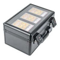 Hochwertige Aluminium-Sammelkarten-Aufbewahrungsbox mit 3 Fächern, BGS- und SGC-kompatibel, wasserdicht, mit Knopfverschluss, für Trading Cards