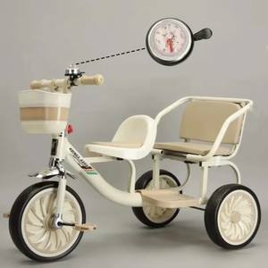 Triciclo per Bambini con Sedile Posteriore per Gemelli Fratelli Sorelle Giocano Insieme Manubrio Regolabile in Altezza - Product Image 3