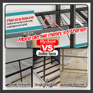 Armoire en tissu simple et moderne pour chambre à coucher domestique Armoire <span class=keywords><strong>de</strong></span> rangement en métal avec <span class=keywords><strong>renfort</strong></span> <span class=keywords><strong>de</strong></span> tuyaux en acier pour salles <span class=keywords><strong>de</strong></span> location - Product Image 4