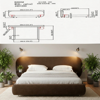 Lit double moderne de luxe français, grand format, en sherpa blanc, pour chambre principale, appartement modulaire, hôtel, lit moelleux