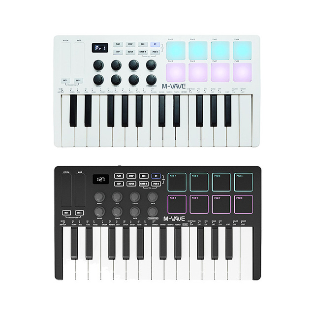 M-VAVE Pro Series MIDI Controller Keyboard - 25 Key USB MIDI Keyboard with Velocity-Sensitive RGB Pads for Ableton/FL Studio