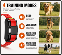Collier anti-aboiement intelligent pour chien avec écran couleur LED rechargeable 1600M, dispositif anti-aboiement professionnel, sensibilité réglable