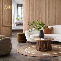 Panneaux muraux décoratifs en noyer naturel AoRong, flexibles, pour murs intérieurs, revêtement mural pliable, effet bois rainuré, tambour