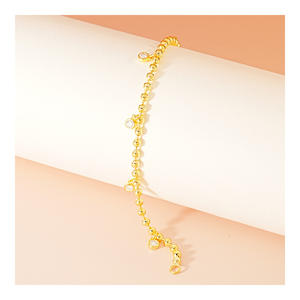 Entrega rápida Pulsera de cuentas de moissanita dorada Pulsera de plata 925 minoritaria femenina - Product Image 1