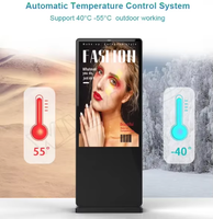 Tótem Digital Exterior de 55 Pulgadas con Alto Brillo, Resistente al Agua IP65, Kiosco de Publicidad con Video 4K, Soporte de Medios LCD Táctil para Elevadores