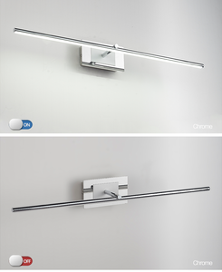 Lampe miroir murale LED moderne avec abat-jour blanc, construction en aluminium et fer, à intensité variable, pour chambre, salle de bain, salon - Product Image 2