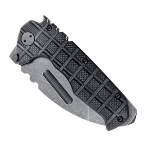 Tùy chỉnh màu đen Stonewash D2 Blade G10 Survival chiến thuật săn bắn dao gấp dao với khung khóa - Product Image 5