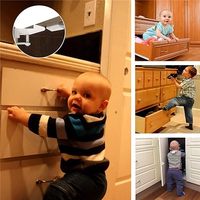 Verrous de tiroir anti-enfants - Loquets de sécurité pour armoires avec adhésif 3M, installation facile