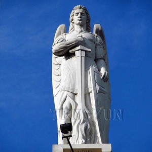 Famoso <span class=keywords><strong>angelo</strong></span> con scultura di serpente statua di <span class=keywords><strong>angelo</strong></span> custode maschile in pietra di marmo da giardino all'aperto - Product Image 3